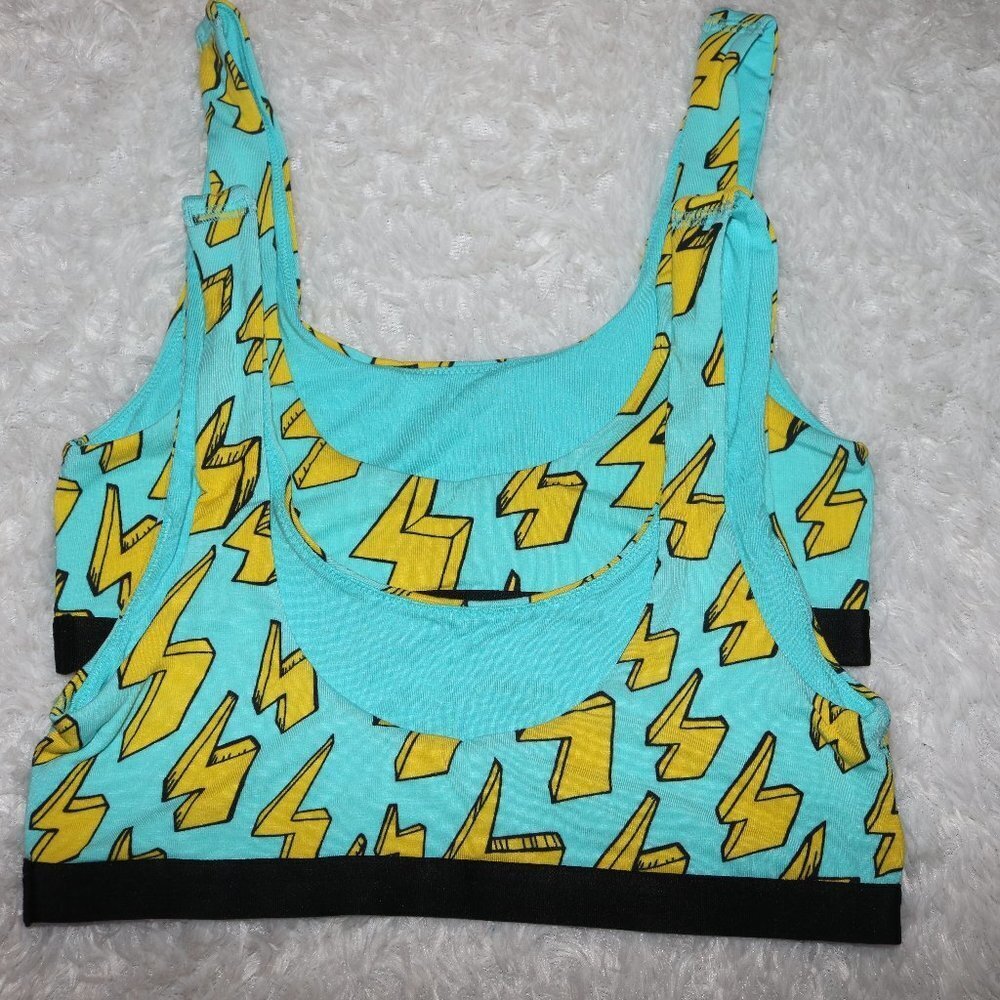 MeUndies U-back bralettes lot of 2 size small Lighting Bolts NWOT - Picture 1 of 5